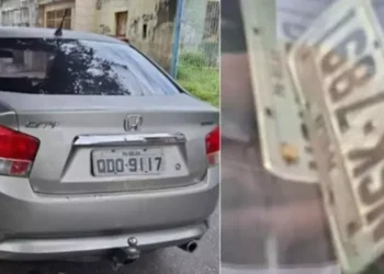 Carro roubado de família no conjunto Pedro Teixeira foi visto na passagem Isabel, no bairro do Telégrafo. (Reprodução rede sociais)