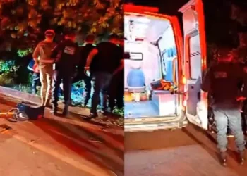 Homem morre e mulher fica ferida após carro cair em ribanceira, em Santarém. (Reprodução: Redes Sociais)