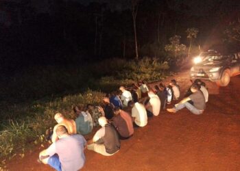 Homens que estavam no comboio foram abordados por fiscais do Ibama no fim da noite do dia 4 de março de 2026 — Foto: Ibama / Divulgação