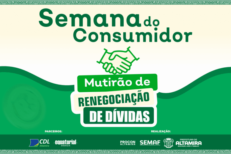 Mutirão de renegociação de dívidas será realizado entre os dias 16 e 19 de março.