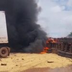 Acidente entre carreta e caminhão deixa uma pessoa morta na BR-163, em Itaituba, no PA