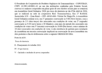 Edital de Convocação para Assembleia Geral Ordinária da COPOTRAN