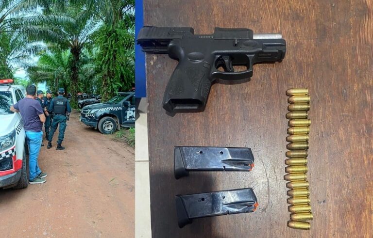 Ação policial apreende arma e munições no Pará. — Foto: Reprodução / PC-PA