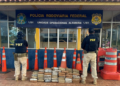 Carga com 122 tabletes de maconha, somando 106 kg, é apreendida em Altamira. (Foto: Divulgação / PRF)