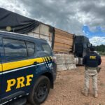PRF apreende 47 m³ de madeira transportada ilegalmente durante fiscalização na BR-230, em Marabá/PA