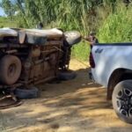 Motorista perde controle de Hilux e sofre acidente na zona rural de Medicilândia