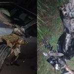 Colisão entre carro e moto deixa homem gravemente ferido na PA-150, em Tailândia