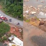 Caminhão cai de ponte sobre o rio Curuá-Una, na PA-370, em Santarém