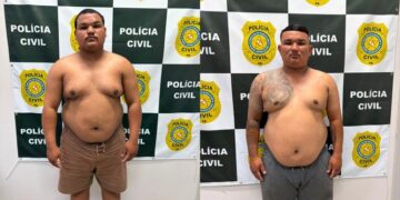 A imagem em destaque mostra os suspeitos presos pela Polícia Civil. (Foto: Reprodução | Redes sociais)