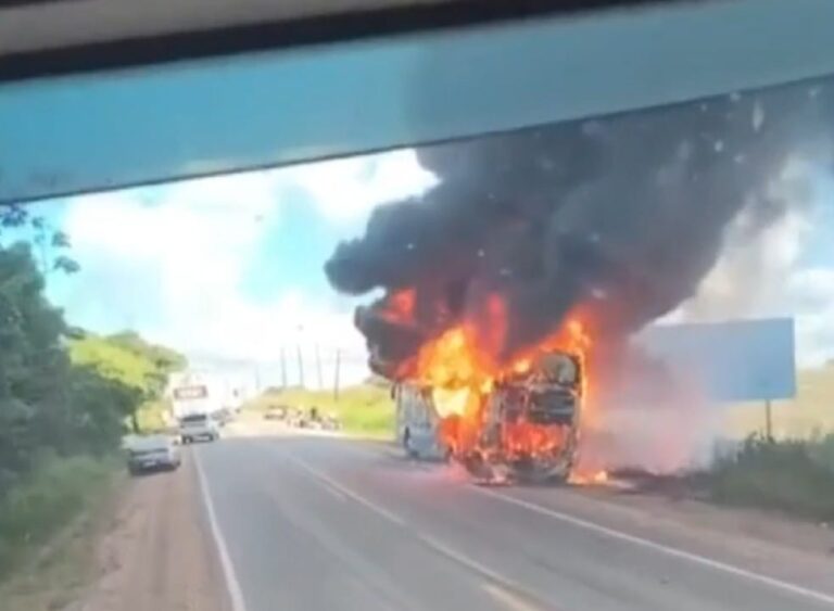 Ônibus pega fogo no Pará. — Foto: Reprodução