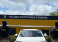 A imagem em destaque mostra o veículo recuperado pela Polícia Rodoviária Federal. (Foto: Divulgação | Ascom PRF)