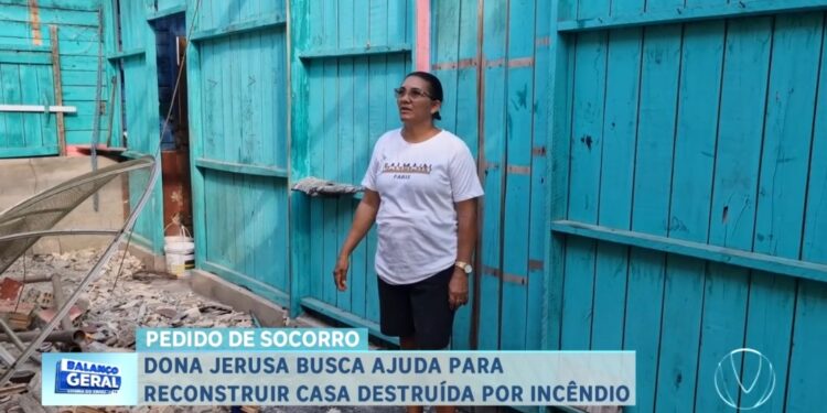 Senhora que teve a casa destruída pelo fogo em Vitória do Xingu pede ajuda para reconstruir a residência