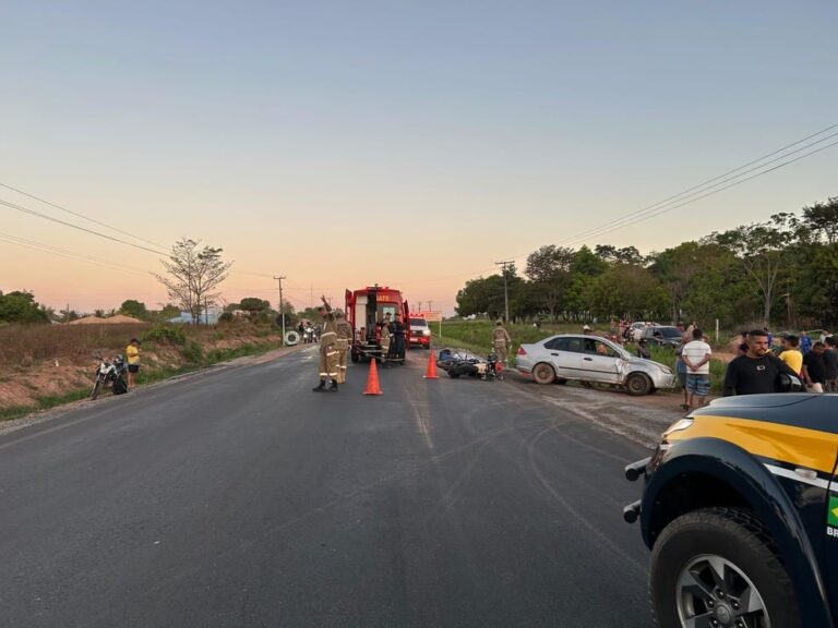 Motociclista morre após colidir com carro na Transamazônica, em São João do Araguaia — Foto: TV Liberal .