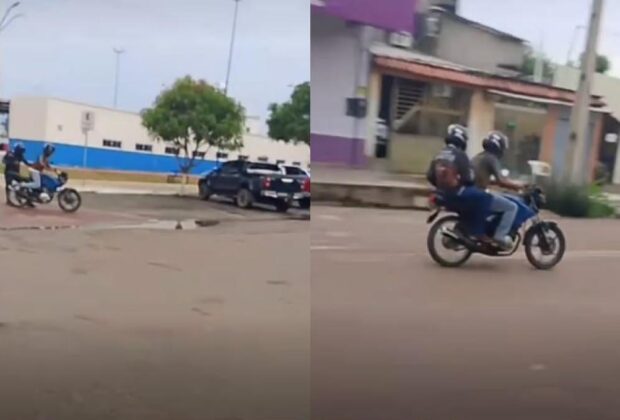 A imagem em destaque mostra os suspeitos em fuga. ( Foto: Foto: Reprodução | Giro Portal )